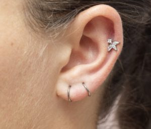 4 Gem Flower Dot Stud